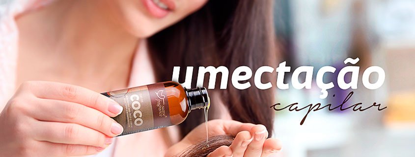 umectação capilar com óleo de coco